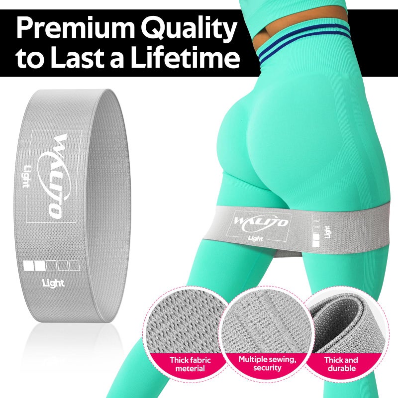 WALITO Fabric Resistance Bands for Working Out - Booty Bands for Legs -Glutes Training for Women and Men - Exercise Bands for Squats, Yoga, Physical Therapy -Home Gym Fitness - Image 3